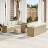 vidaXL Set Divano da Giardino 12 pcs Beige e Crema polyrattan