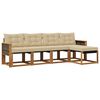 vidaXL Set di divani da esterno con cuscino 5 pcs Naturale e Beige