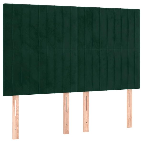 vidaXL Testiera Verde Scuro 144x5x118/128 cm Velluto