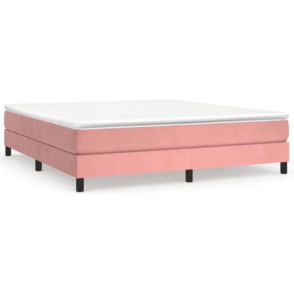 vidaXL Struttura Letto a Rete a Molle Rosa 160x200 cm in Velluto