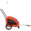 vidaXL Rimorchio da Bici per Animali Arancione e Grigio Oxford e Ferro