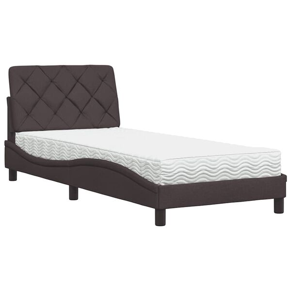 vidaXL Letto con Materasso Marrone Scuro 80x200 cm in Tessuto