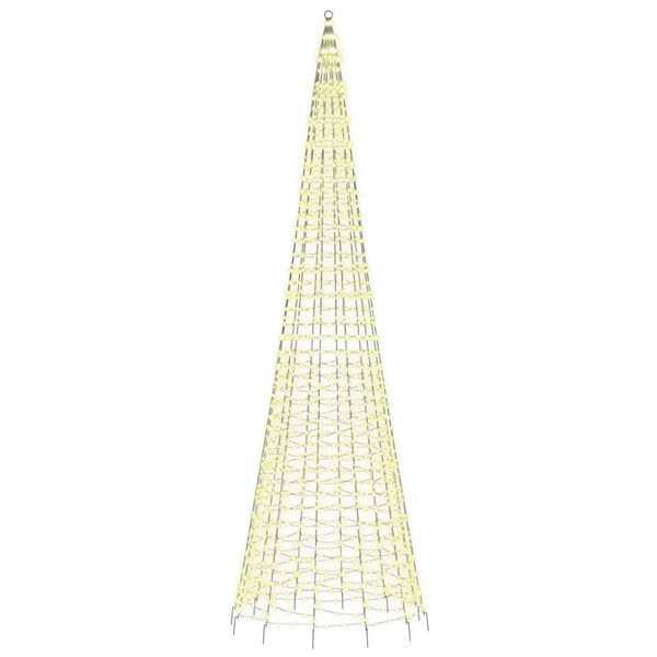 vidaXL Albero di Natale a LED su Pennone 1534 LED Bianco Caldo 500 cm