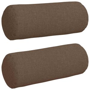 vidaXL Cuscini a rullo 2 pcs Marrone &Oslash; 15 x 40 cm Tessuto