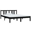 vidaXL Giroletto Nero in Legno Massello 140x190 cm