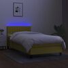 vidaXL Letto a Molle con Materasso e LED Verde 80x200 cm in Tessuto