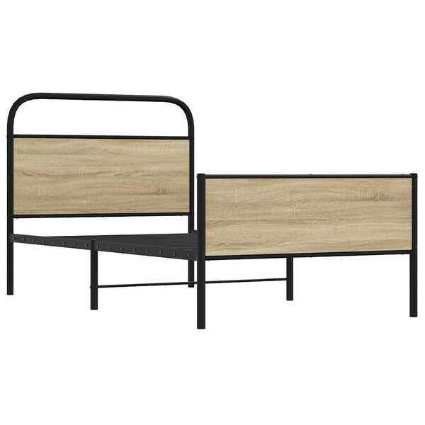 vidaXL Giroletto senza Materasso Rovere Sonoma 100x190cm in Truciolato