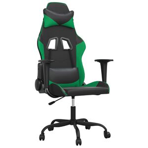 vidaXL Sedia da Gaming Nera e Verde in Similpelle