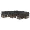 vidaXL Set Divano da Giardino 12 pcs Grigio polyrattan