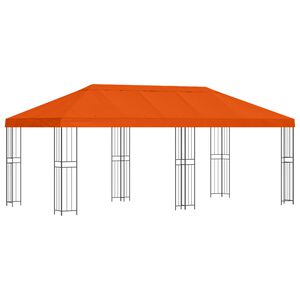 vidaXL Gazebo da giardino 6 x 3 m Arancione Poliestere e Acciaio