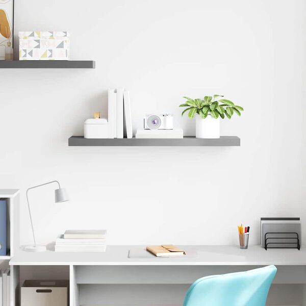 vidaXL Scaffale a Parete Grigio 90x23,5x3,8 cm in MDF