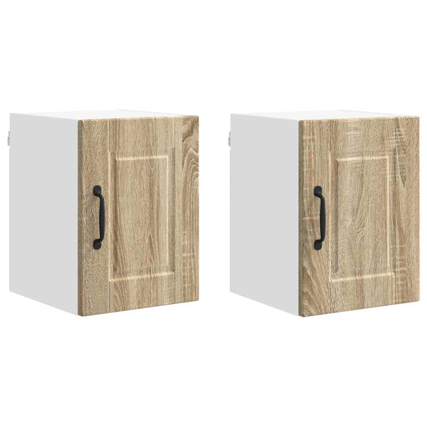 vidaXL Mobile da cucina con porta 2 pcs Rovere Sonoma 30 x 31 x 40 cm