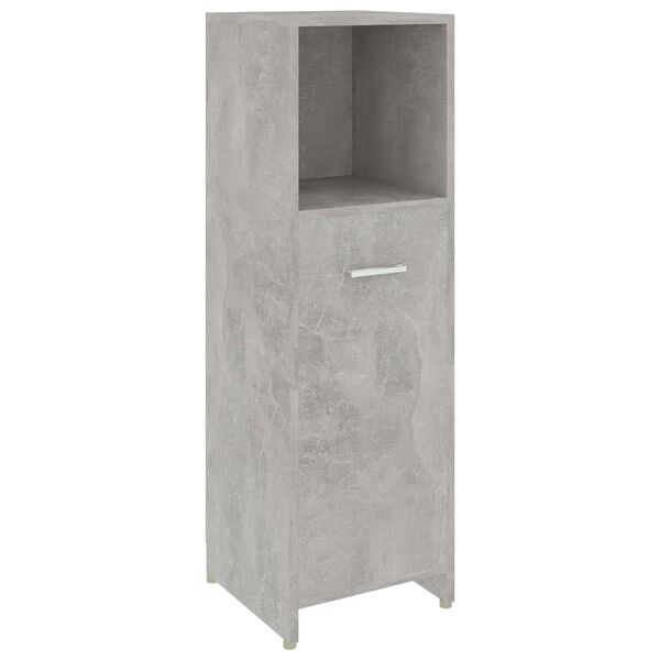 vidaXL Mobile da Bagno Grigio Cemento 30x30x95 cm in Legno Multistrato