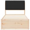 vidaXL Letto con Testiera Rivestita Nero 90 x 200 cm Pino massello