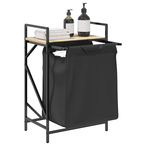 vidaXL Cesto della Biancheria 1 Scomparto con Ripiano Sonoma Rovere