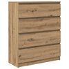 vidaXL Credenza Rovere Artigianale 80x35x99 cm in Legno Multistrato