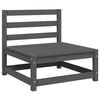vidaXL Set Divani da Giardino 2 pz Grigio in Legno Massello di Pino