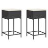 vidaXL Sgabelli da Bar con Cuscini 2 pz Neri in Polyrattan