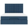 vidaXL Struttura Letto Pouf con Materasso Blu 140x200cm in Tessuto