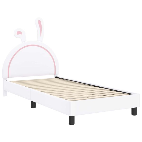 vidaXL Struttura letto bambini con testata Bianco 90 x 190 cm PU