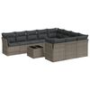 vidaXL Set Divani da Giardino 11 pz con Cuscini in Polyrattan Grigio
