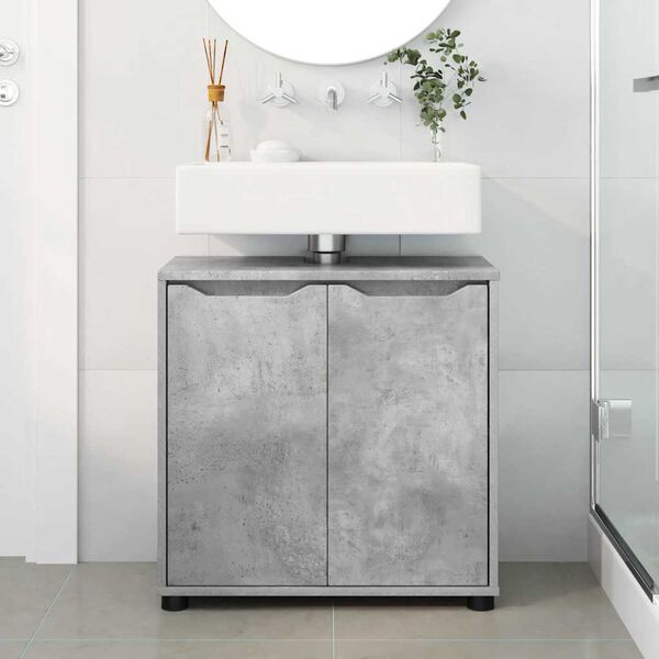 vidaXL Mobile per lavabo da bagno Grigio cemento 60 x 30 x 60 cm