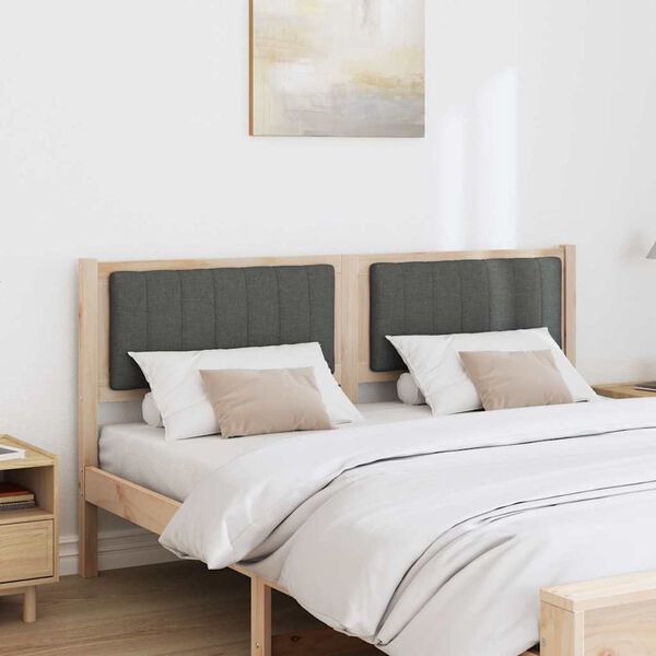 vidaXL Testiera imbottita con testiera Marrone 160 cm Pino massello