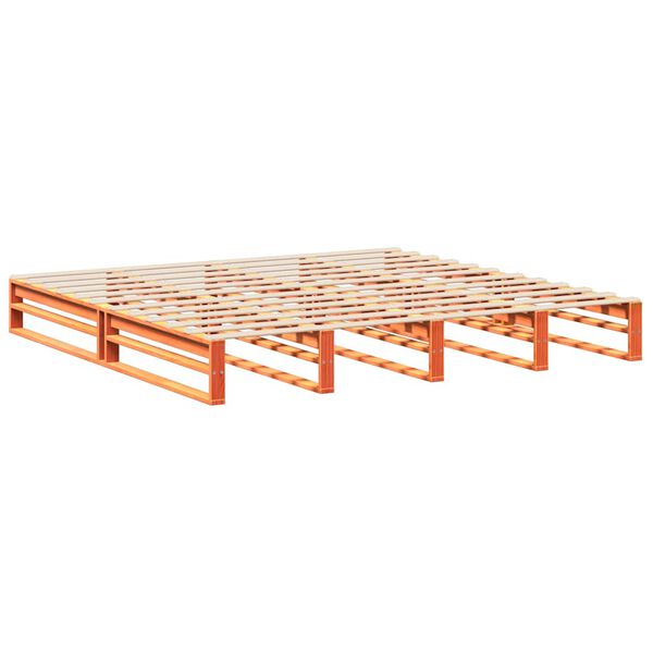 vidaXL Letto senza Materasso Marrone Cera 200x200 cm in Legno di Pino