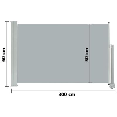vidaXL Tenda Laterale Retrattile per Patio 60x300 cm Grigia