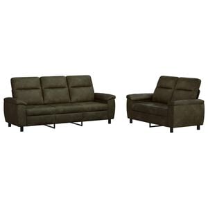 vidaXL Set di divani 2 pcs Verde militare Pelle Scamosciata Sintetica