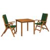 vidaXL Set da pranzo da giardino 3 pezzi Naturale