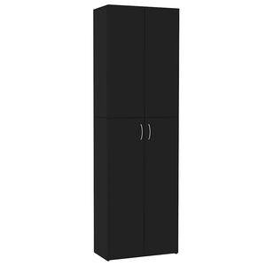 vidaXL Armadio per Ufficio Nero 60x32x190 cm in Legno Multistrato