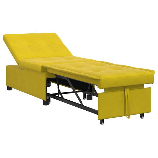 vidaXL Divano letto Giallo 194 x 67 x 82 cm Velluto