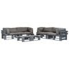 vidaXL Salotto da Giardino in Pallet con Cuscini Grigi 6 pz in Legno
