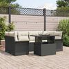 vidaXL Set Divano da Giardino con cuscino 7 pcs Nero Poly Rattan