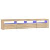 vidaXL Mobile Porta TV con Luci LED Rovere Sonoma 210x35x40 cm