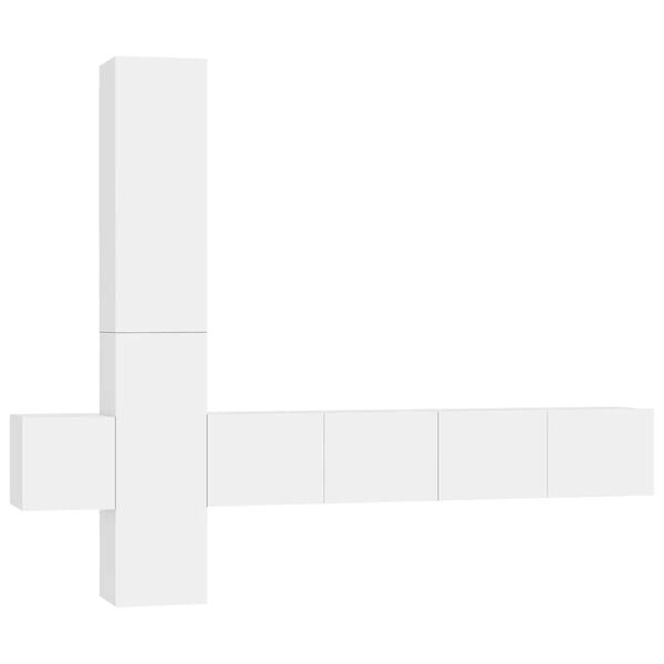 vidaXL Set di Mobili Porta TV 5 pz Bianco in Legno Multistrato