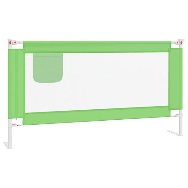 vidaXL Sponda Letto di Sicurezza per Bambini Verde 160x25cm in Tessuto
