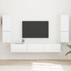 vidaXL Set mobile TV 4 pcs Bianco Lucido Legno multistrato