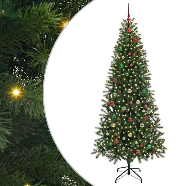vidaXL Albero di Natale artificiale con 300 LED Verde 210 cm PE e PVC