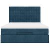 vidaXL Struttura Letto Pouf con Materassi Blu 140x200cm in Velluto