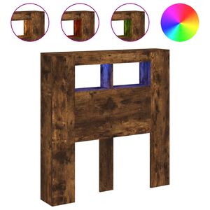 vidaXL Testiera LED Rovere Fumo 100x18,5x103,5 cm Legno Multistrato