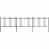 vidaXL Recinzione da Giardino con Punta a Lancia in Acciaio 504x120 cm Nero
