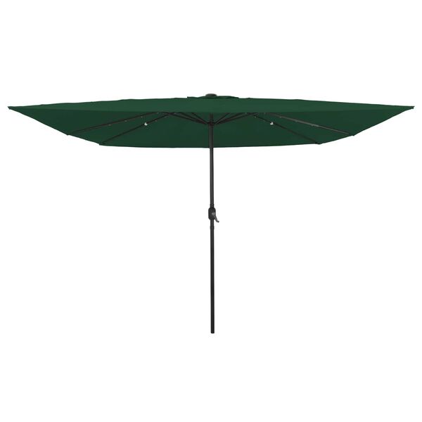 vidaXL Ombrello da giardino Verde e Nero 295 x 295 x 245 cm
