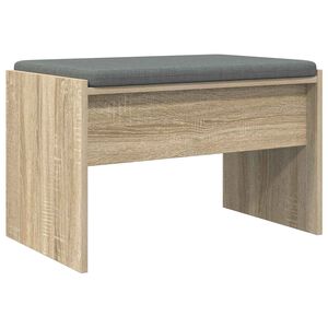 vidaXL Panca per ingresso con cuscino Rovere Sonoma 63 x 38 x 40 cm