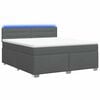 vidaXL Letto con Box Spring, Materasso e LED Grigio Scuro 140 x 190 cm