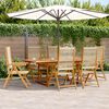 vidaXL Set Pranzo da Giardino 7 pz Beige Polipropilene/ Legno Massello