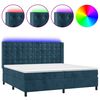vidaXL Letto a Molle con Materasso e LED Blu Scuro 200x200 cm