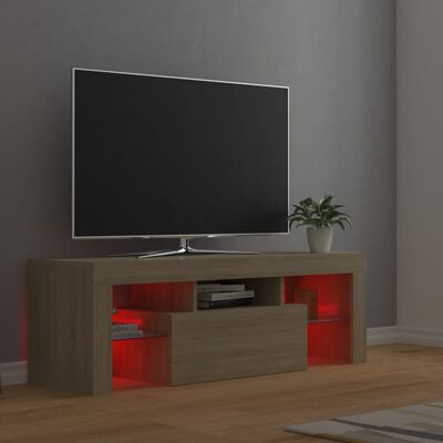 vidaXL Mobile Porta TV con Luci LED Rovere Sonoma 120x35x40 cm