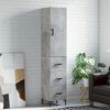 vidaXL Credenza Grigio Cemento 34,5x34x180 cm in Legno Multistrato